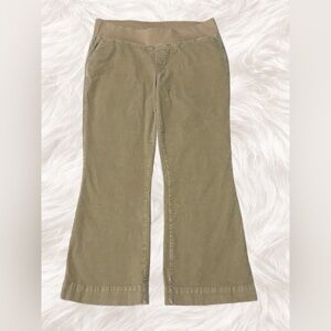 Duo Maternity Beige Khaki Stretch Twill Pants XL Wide Leg Neutral